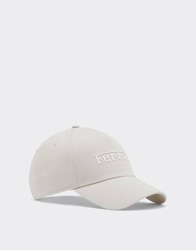 Ferrari Baseball cap with rubberized Ferrari logo Ecru 20403f