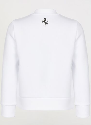 Ferrari Children’s sweatshirt in recycled scuba fabric with large Ferrari logo Optical White 46994fK