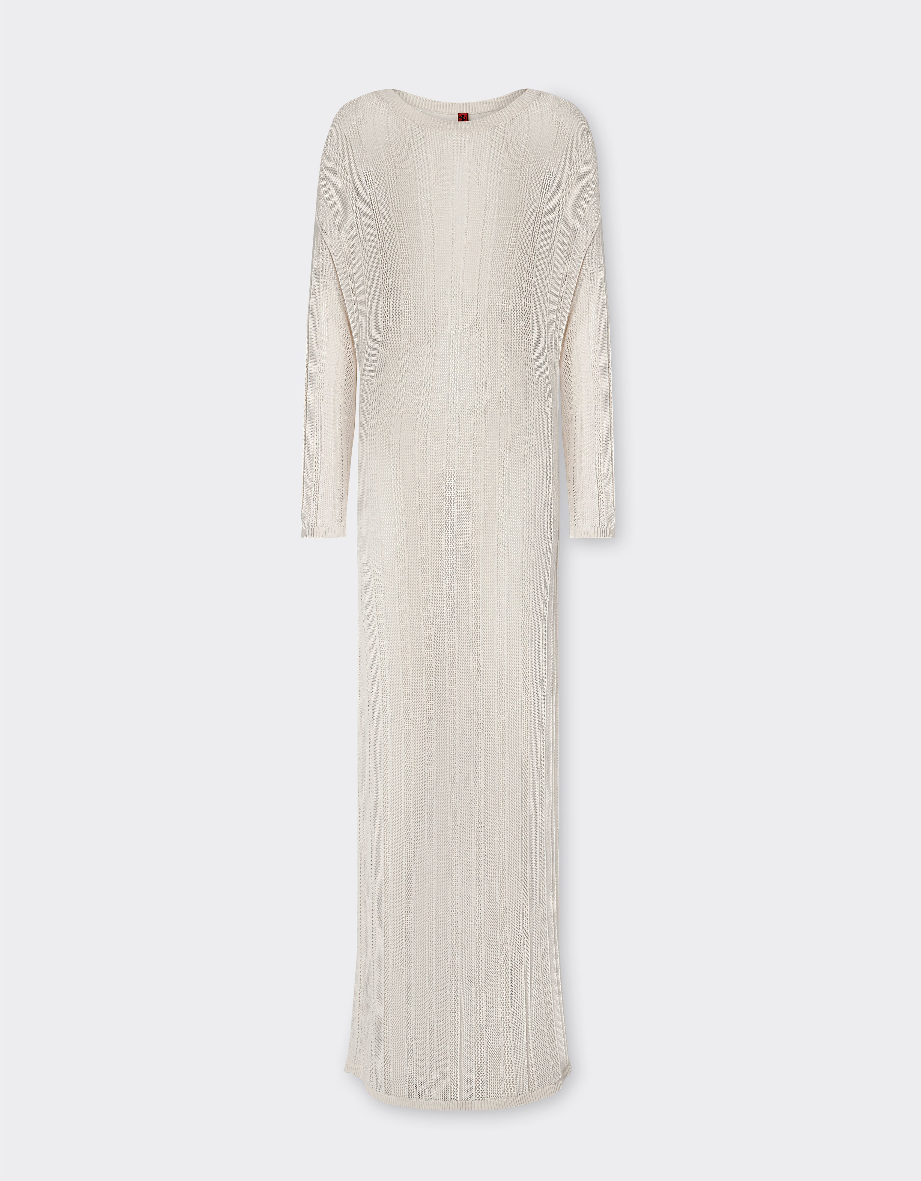 Ferrari Maxi dress in perforated Q-CYCLE® fabric Ecru 21838f