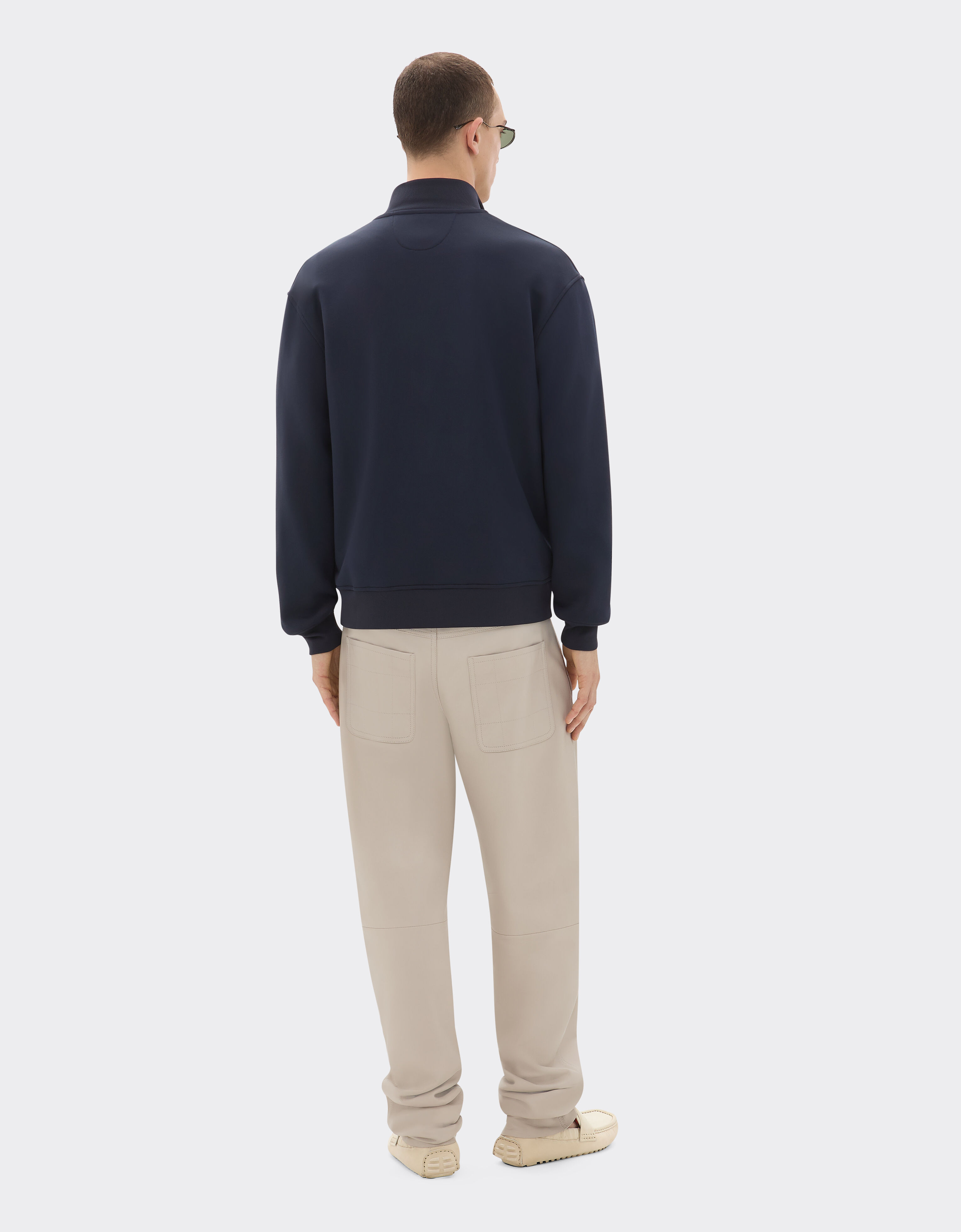 Ferrari Sweater in technical fabric with zip Navy 21192f