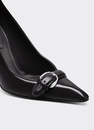 Court shoes in ultra-wet-effect glossy leather Ferrari Court shoes in ultra-wet-effect glossy leather Black 49387f