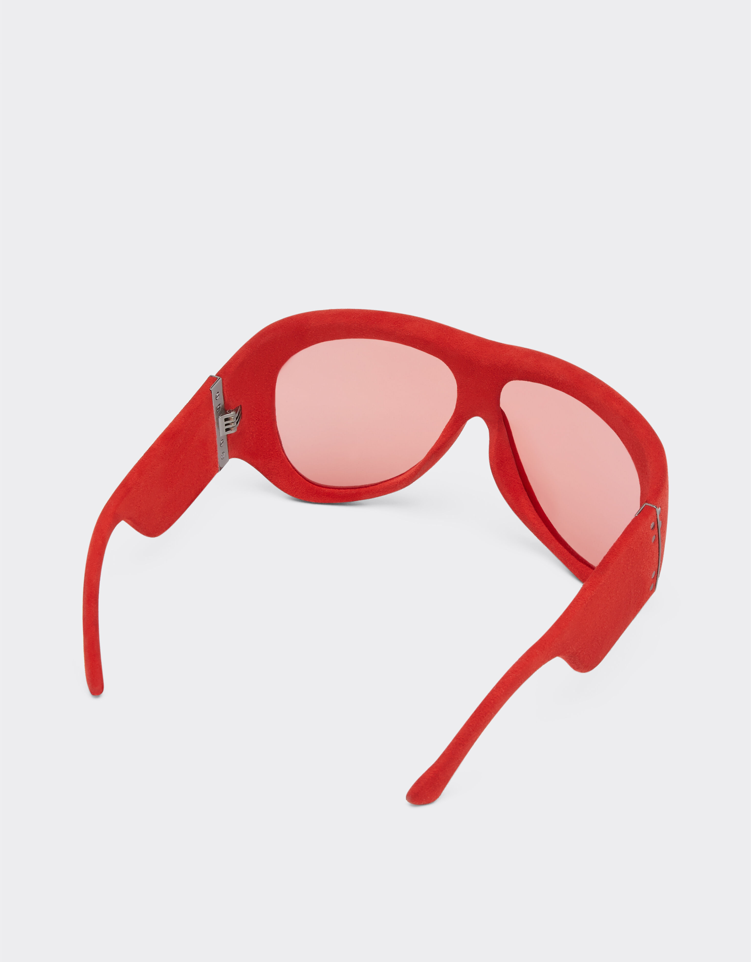 Ferrari Limited Edition Ferrari red leather covered sunglasses with red mirror lens Red F1244f