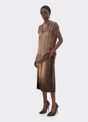 Linen and cashmere vest Ferrari Linen and cashmere vest Marrone Scuro 51645f