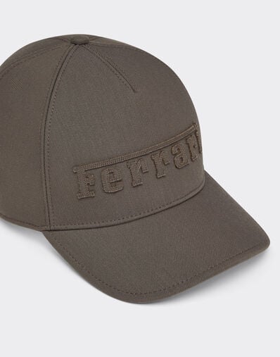 Ferrari Crepe Baseball Cap with Embroidered Logo Moka CANCP0055WWO0016f