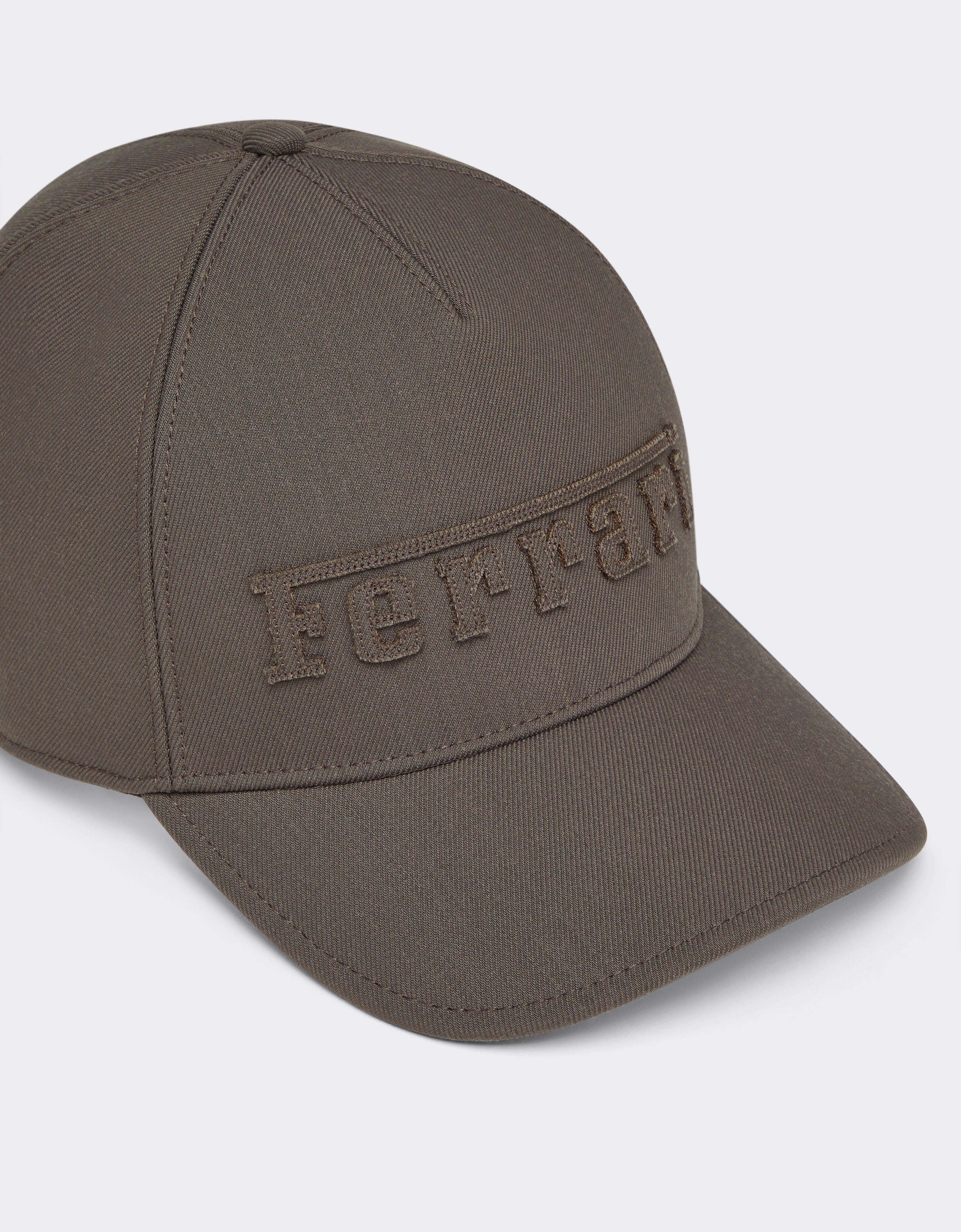 Crepe Baseball Cap with Embroidered Logo Ferrari Crepe Baseball Cap with Embroidered Logo Moka CANCP0055WWO0016f