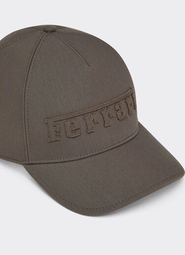 Crepe Baseball Cap with Embroidered Logo Ferrari Crepe Baseball Cap with Embroidered Logo Moka CANCP0055WWO0016f