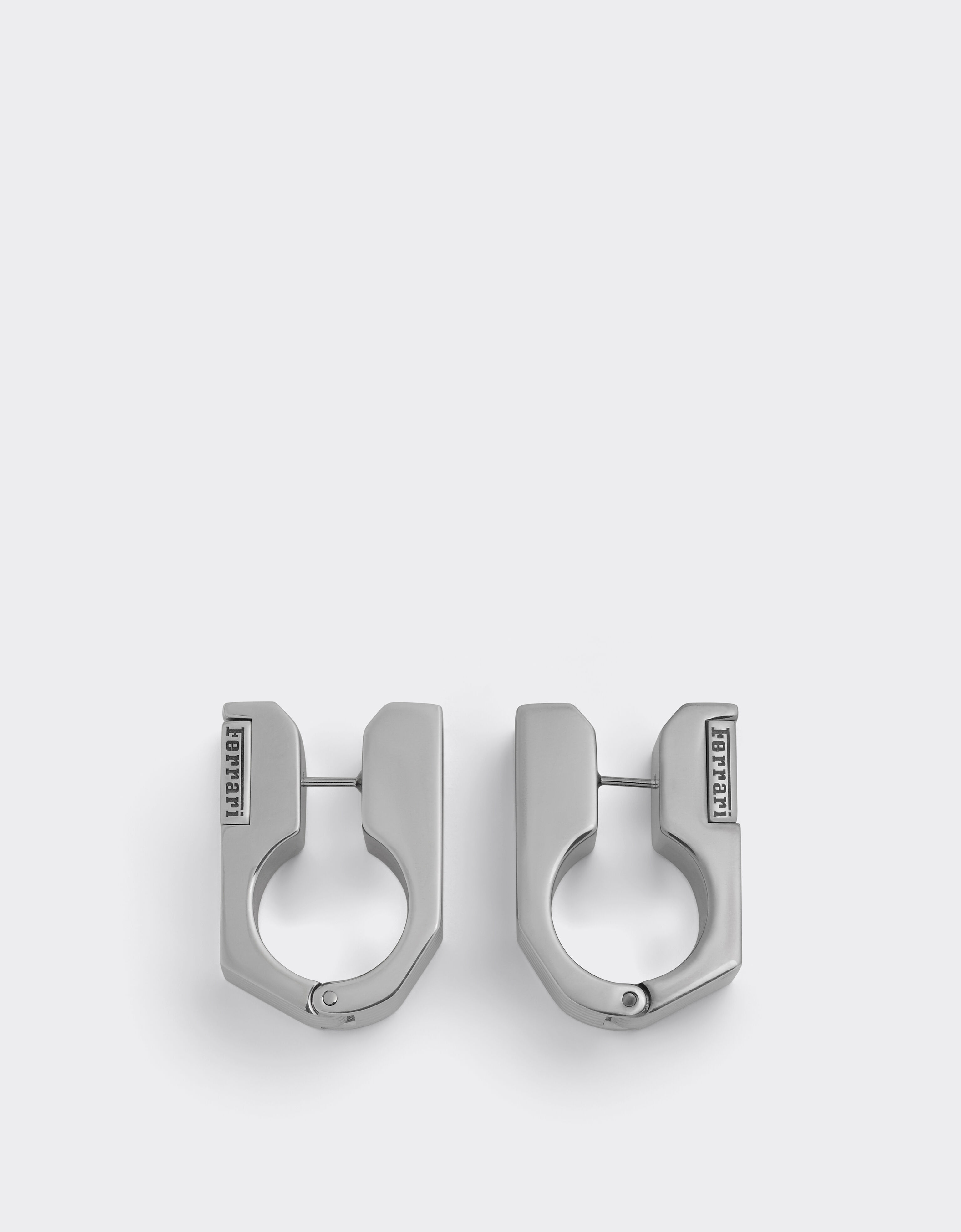 Ferrari Textured metal earrings Cromo Lucido 51342f