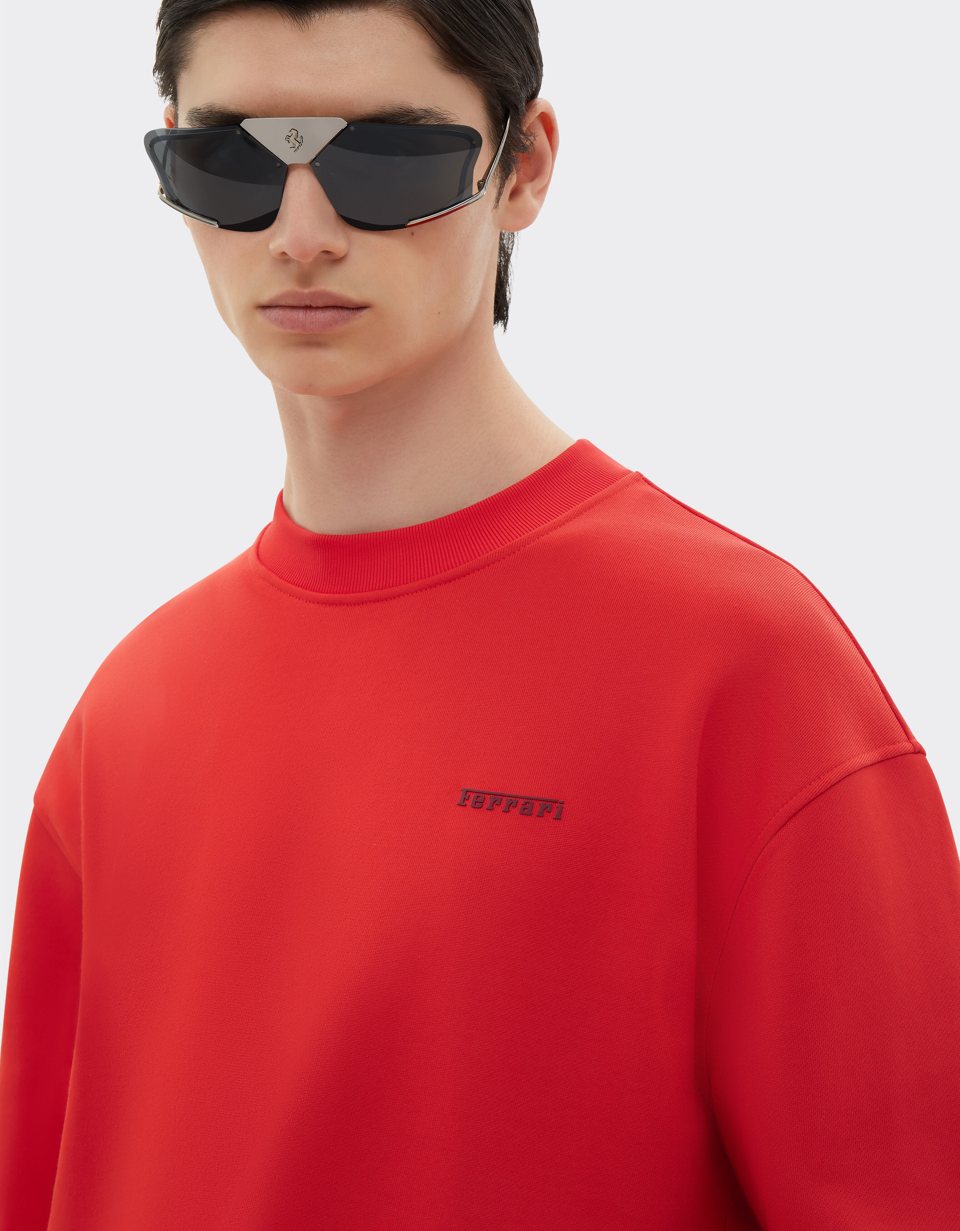 Ferrari Sweat-shirt avec logo Ferrari en silicone Rosso Dino 48267f