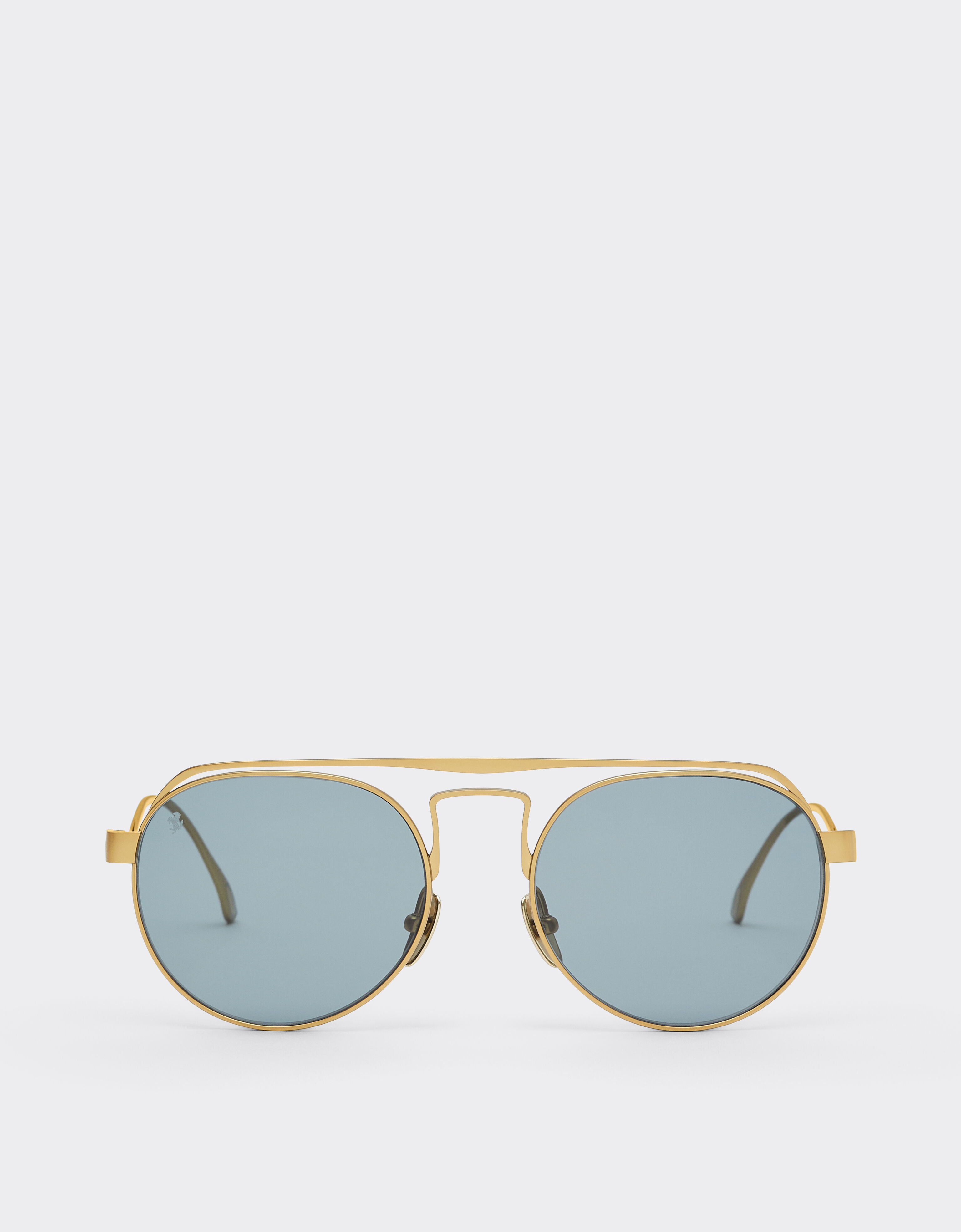 Ferrari Ferrari sunglasses in matte gold titanium with blue lenses Gold LA0EOf