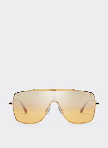 Ferrari Ray-Ban for Scuderia Ferrari RB3697MF in gold-tone metal with silver mirror orange gradient lens Gold F1509f