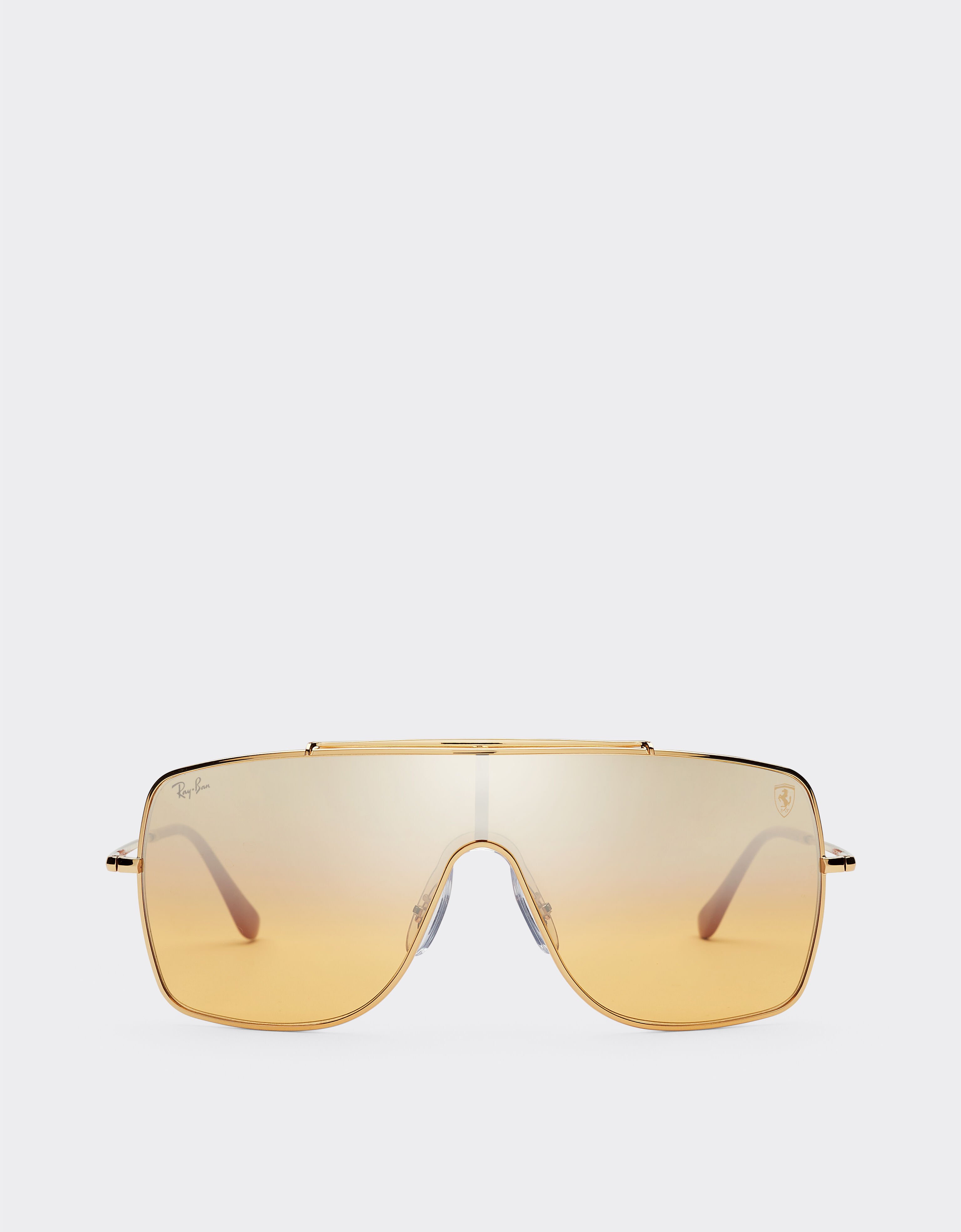 Ferrari Ray-Ban for Scuderia Ferrari RB3697MF in gold-tone metal with silver mirror orange gradient lens Gold F1509f