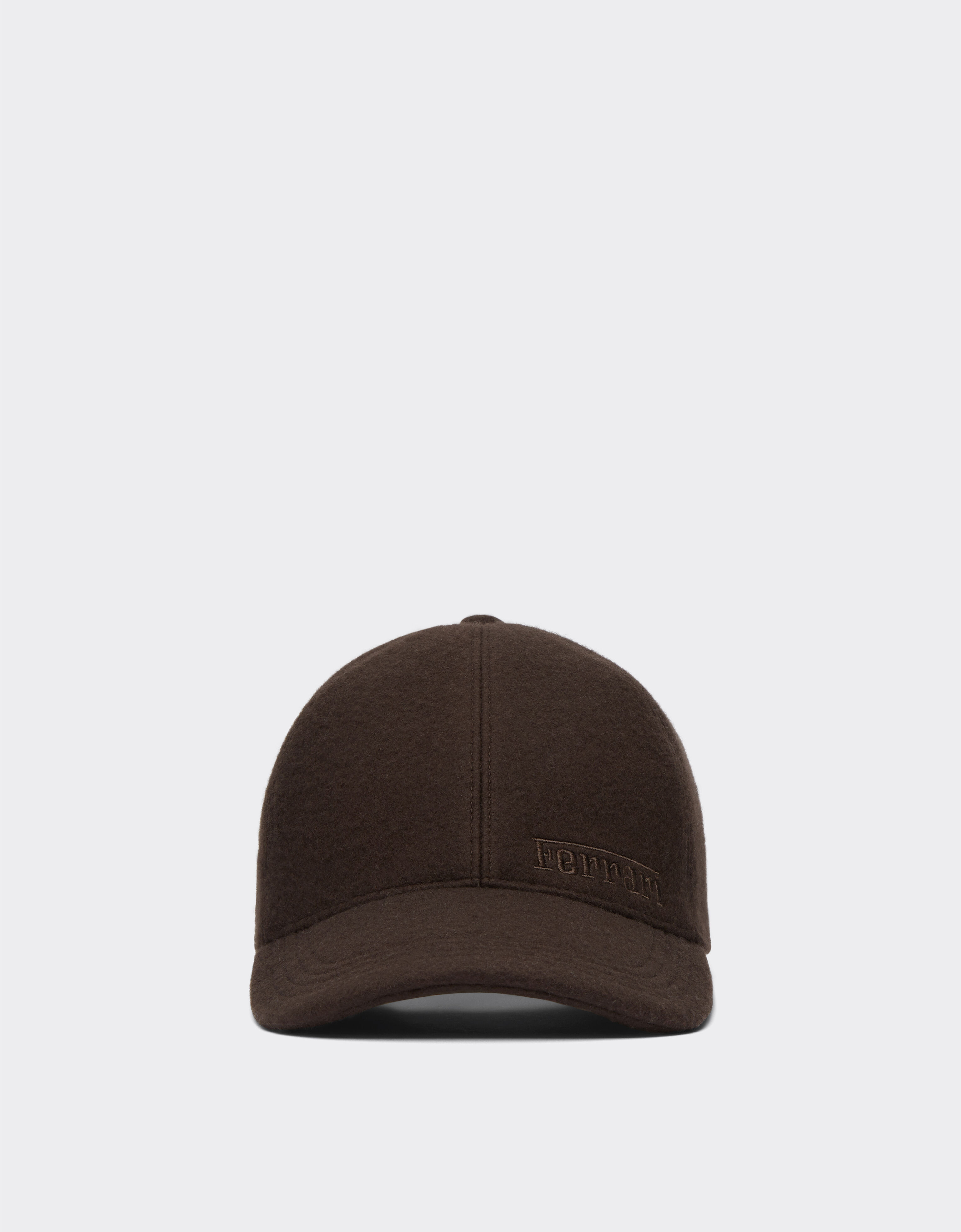 Ferrari Casquette de baseball en laine double avec logo Ferrari brodé Dark Brown 21347f