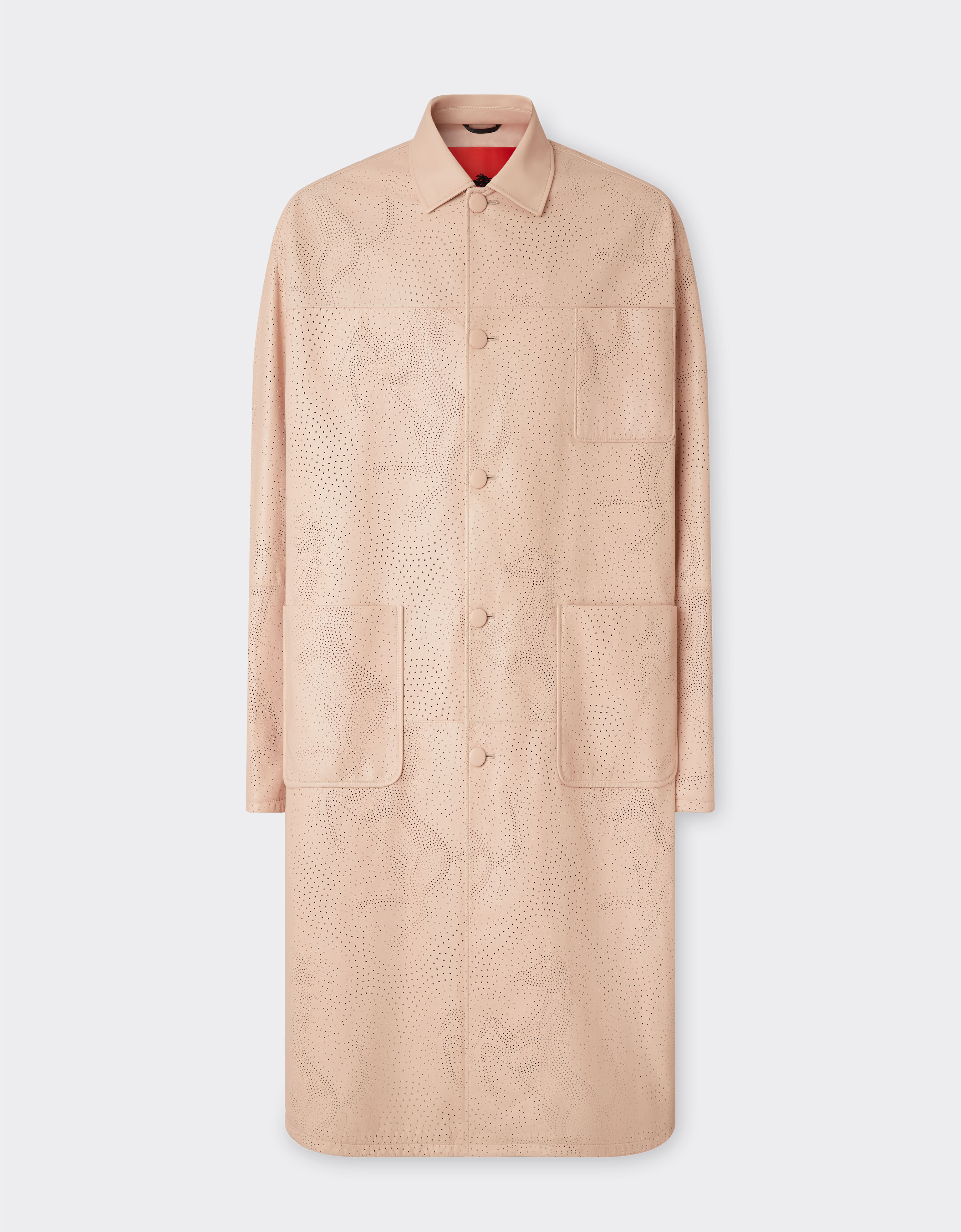 Ferrari Perforated leather coat with Prancing Horse Nude 20711f