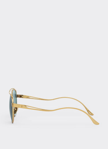 Ferrari Ferrari sunglasses in matte gold titanium with blue lenses Gold LA0EOf