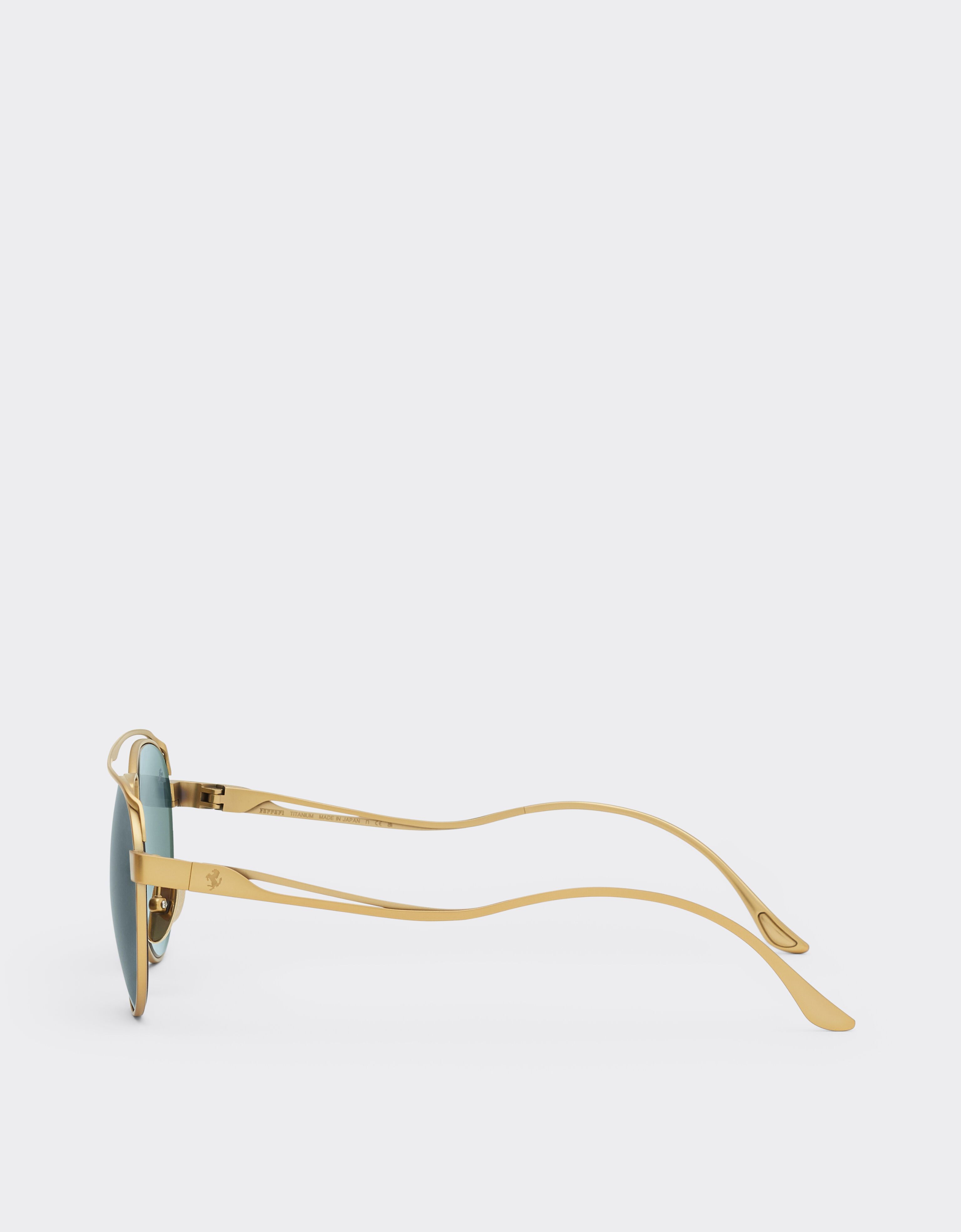 Ferrari Ferrari sunglasses in matte gold titanium with blue lenses Gold LA0EOf