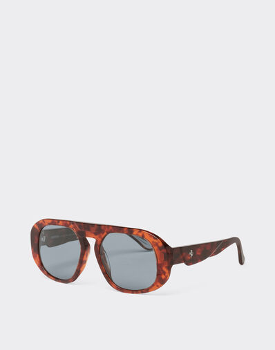Ferrari Ferrari sunglasses in brown tortoiseshell acetate with polarised blue lenses Brown LA02Yf