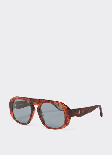 Ferrari Ferrari sunglasses in brown tortoiseshell acetate with polarised blue lenses Brown LA02Yf