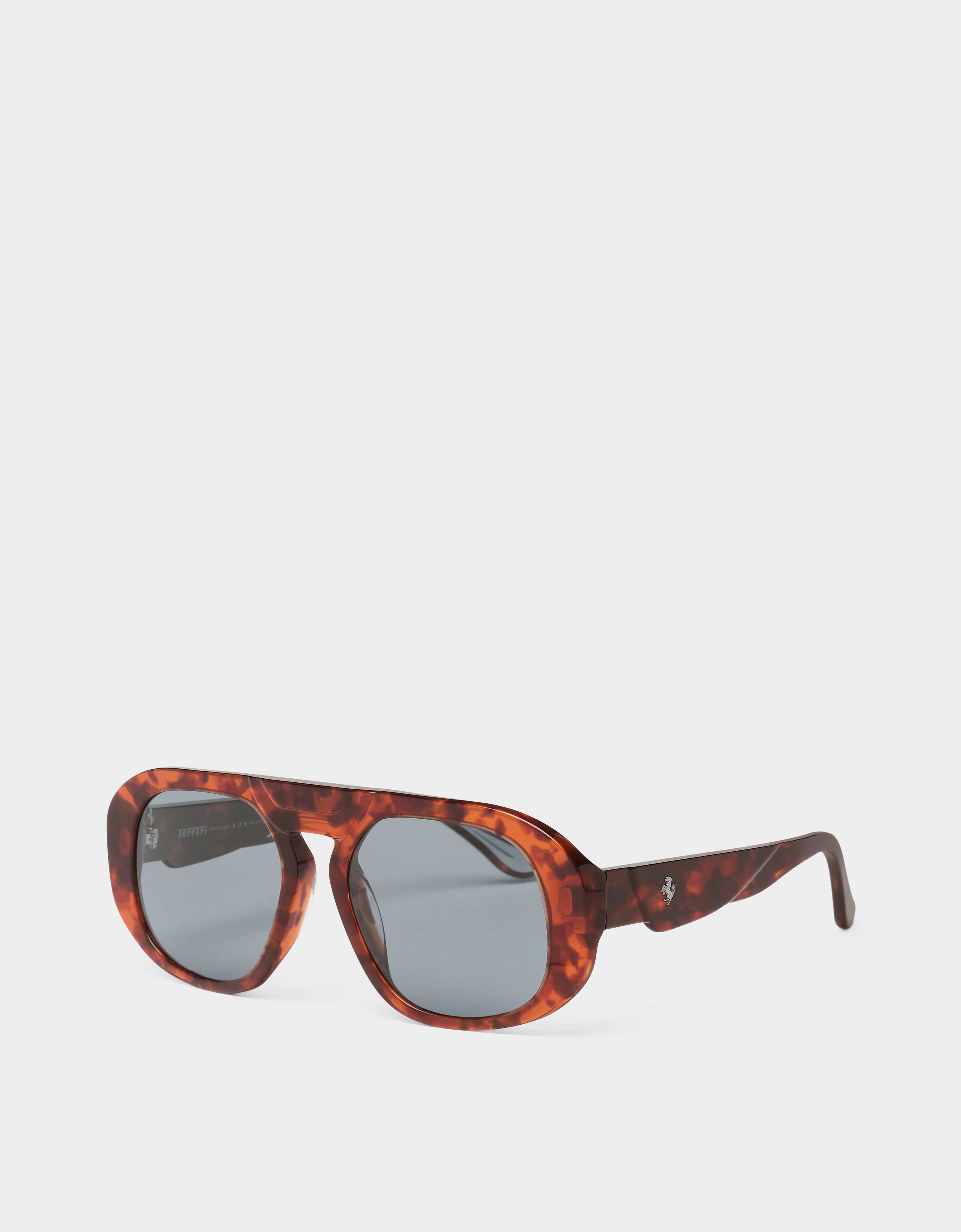 Ferrari Ferrari sunglasses in brown tortoiseshell acetate with polarised blue lenses Brown LA02Yf