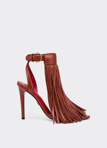 Leather sandals with fringing Ferrari Leather sandals with fringing Hide 49389f