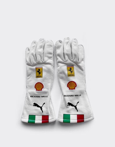 Ferrari Puma for Scuderia Ferrari HP Lewis Hamilton Monza 2025 racing gloves Optical White LA0CLf