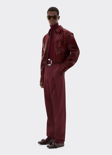 Ferrari Blouson in brushed leather Cherry 49700f