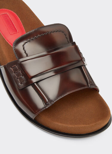 Ferrari Slide loafers in brushed leather Brown 22232f