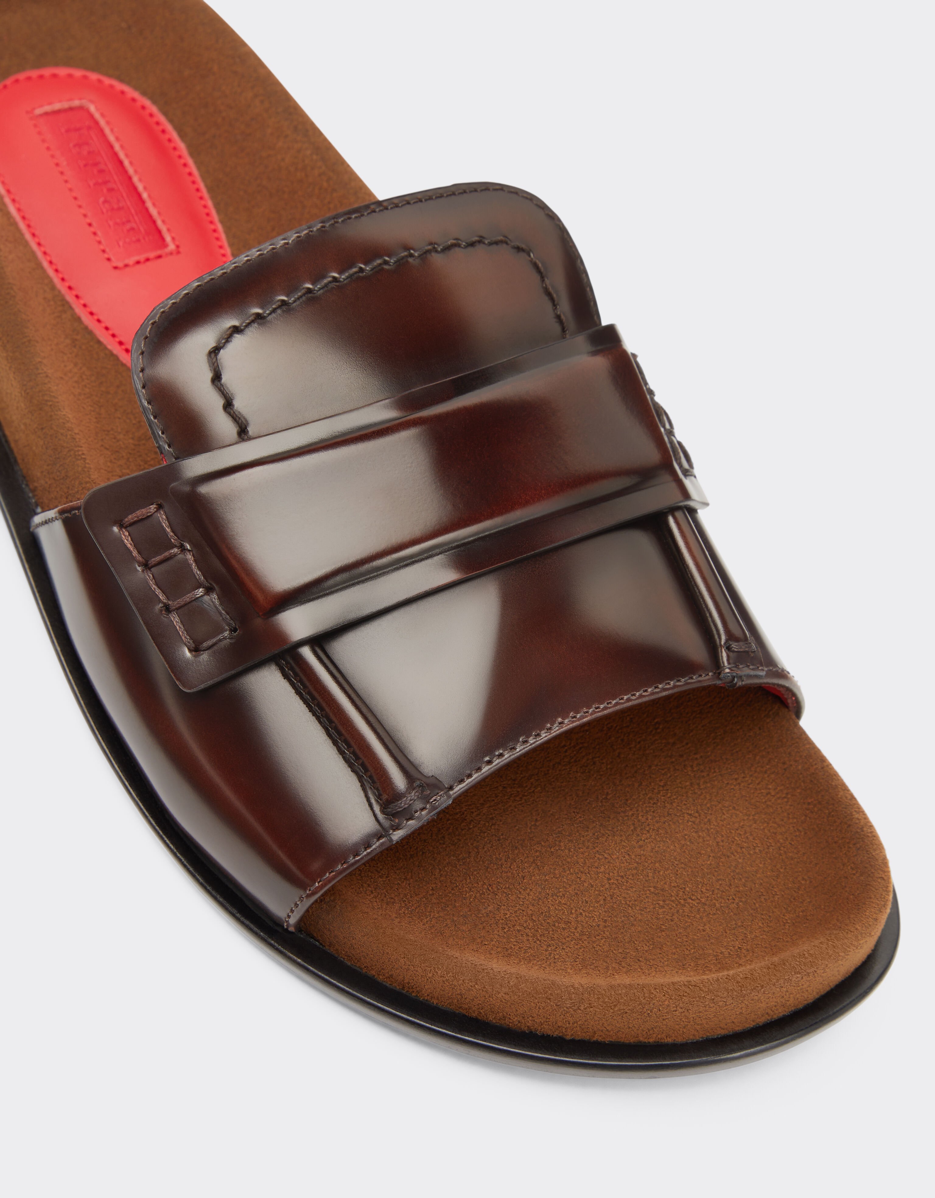 Ferrari Slide loafers in brushed leather Brown 22232f