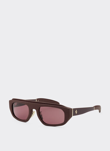 Ferrari Gafas de sol de acetato y piel marrón Ferrari conlentes exclusivas Contrast Pro™ Marrón F1542f