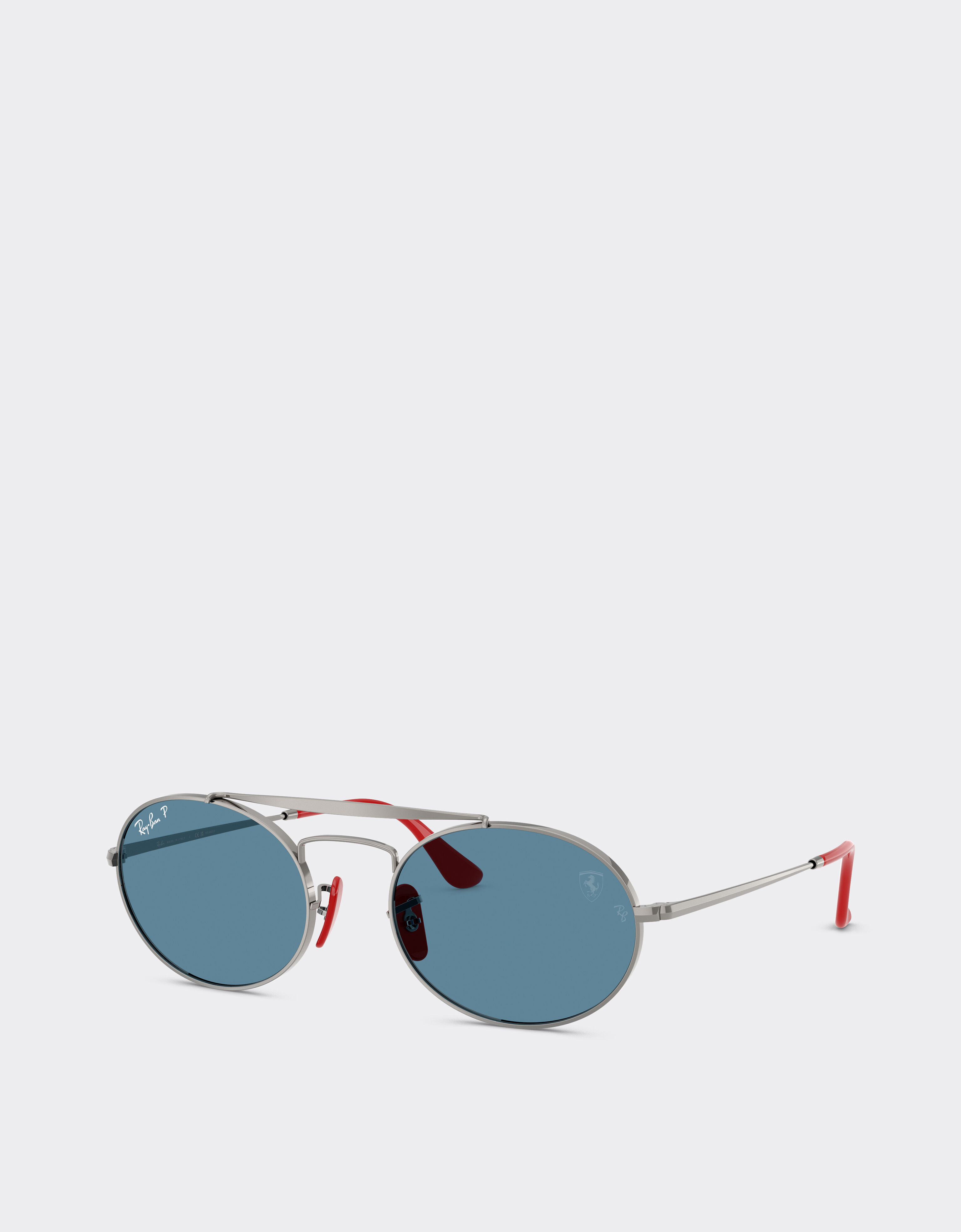 Ferrari Ray-Ban for Scuderia Ferrari RB3775M in gunmetal and red metal with polarised blue lenses Gunmetal LA0EBf