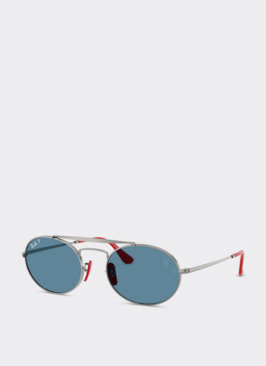 Ferrari Ray-Ban for Scuderia Ferrari RB3775M in gunmetal and red metal with polarised blue lenses Gunmetal LA0EBf