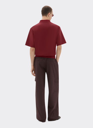 Ferrari Cotton polo shirt with 7X7 check motif Mahogany 22515f