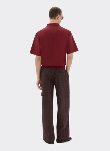 Cotton polo shirt with 7X7 check motif Ferrari Cotton polo shirt with 7X7 check motif Mahogany 22515f