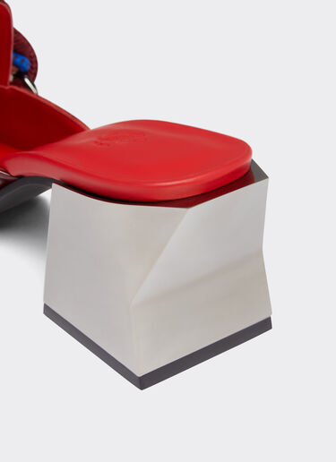 Ferrari Scoubidou 细节漆皮露趾穆勒鞋 酒红色 20661f