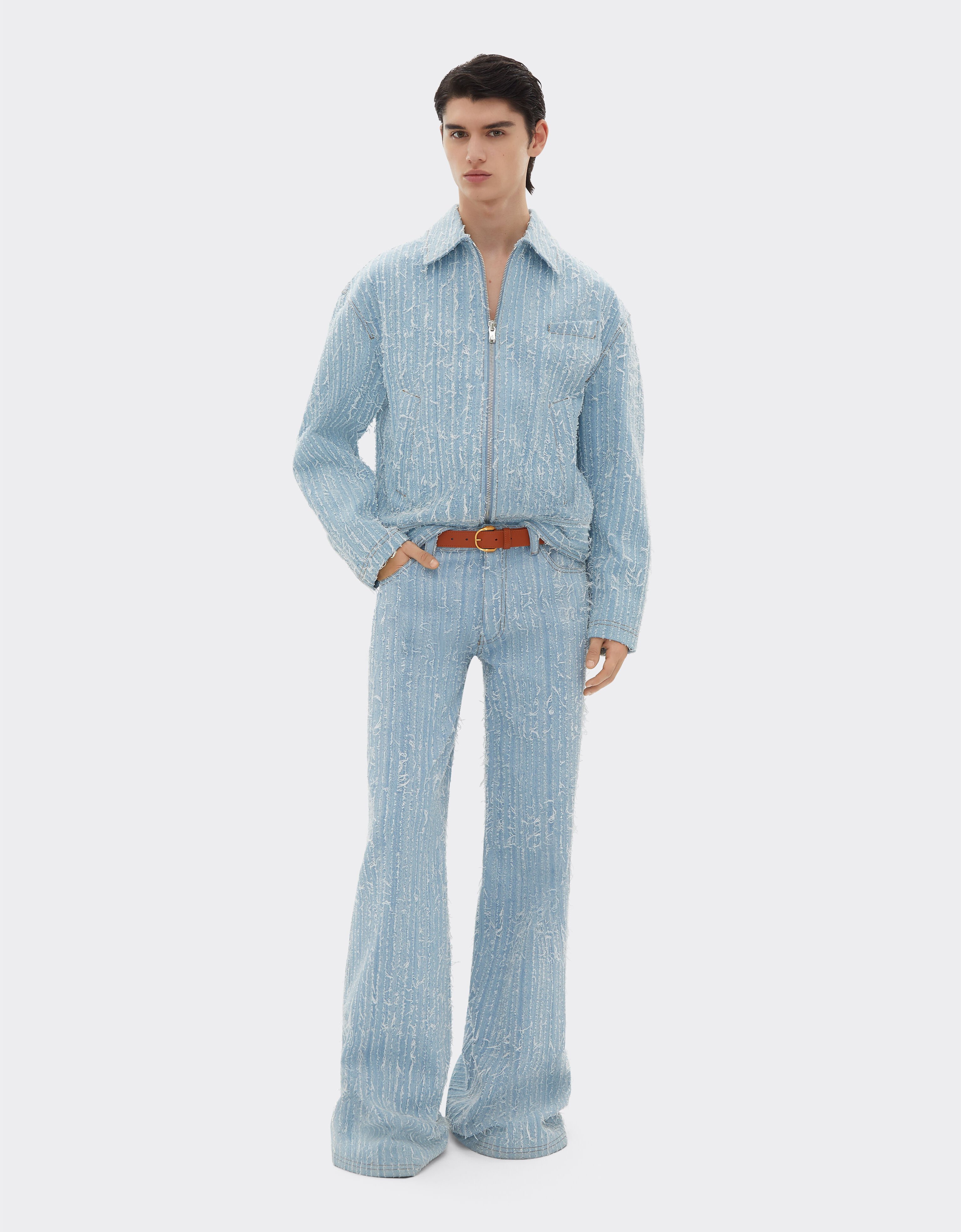 Ferrari Veste en jean effiloché et décoloré Denim clair 22417f