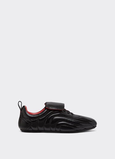 Running trainers in wet-effect leather Ferrari Running trainers in wet-effect leather Black 49403f