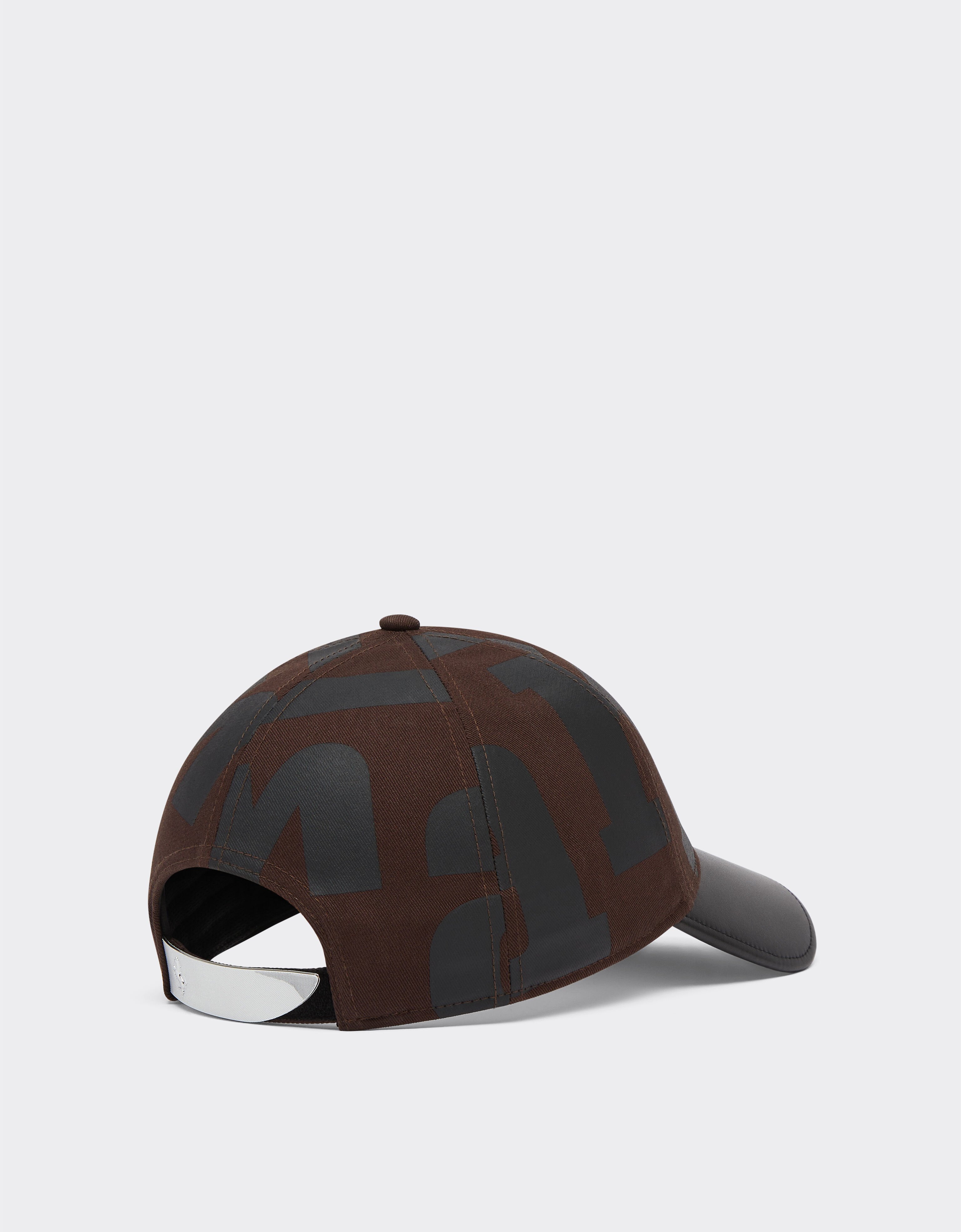 Ferrari Baseball cap in cotone e pelle Dark brown 21346f