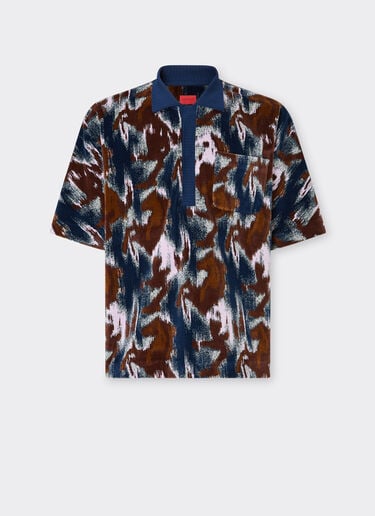 Chenille polo shirt with Cavallino Ikat pattern Ferrari Chenille polo shirt with Cavallino Ikat pattern Peacock 49272f