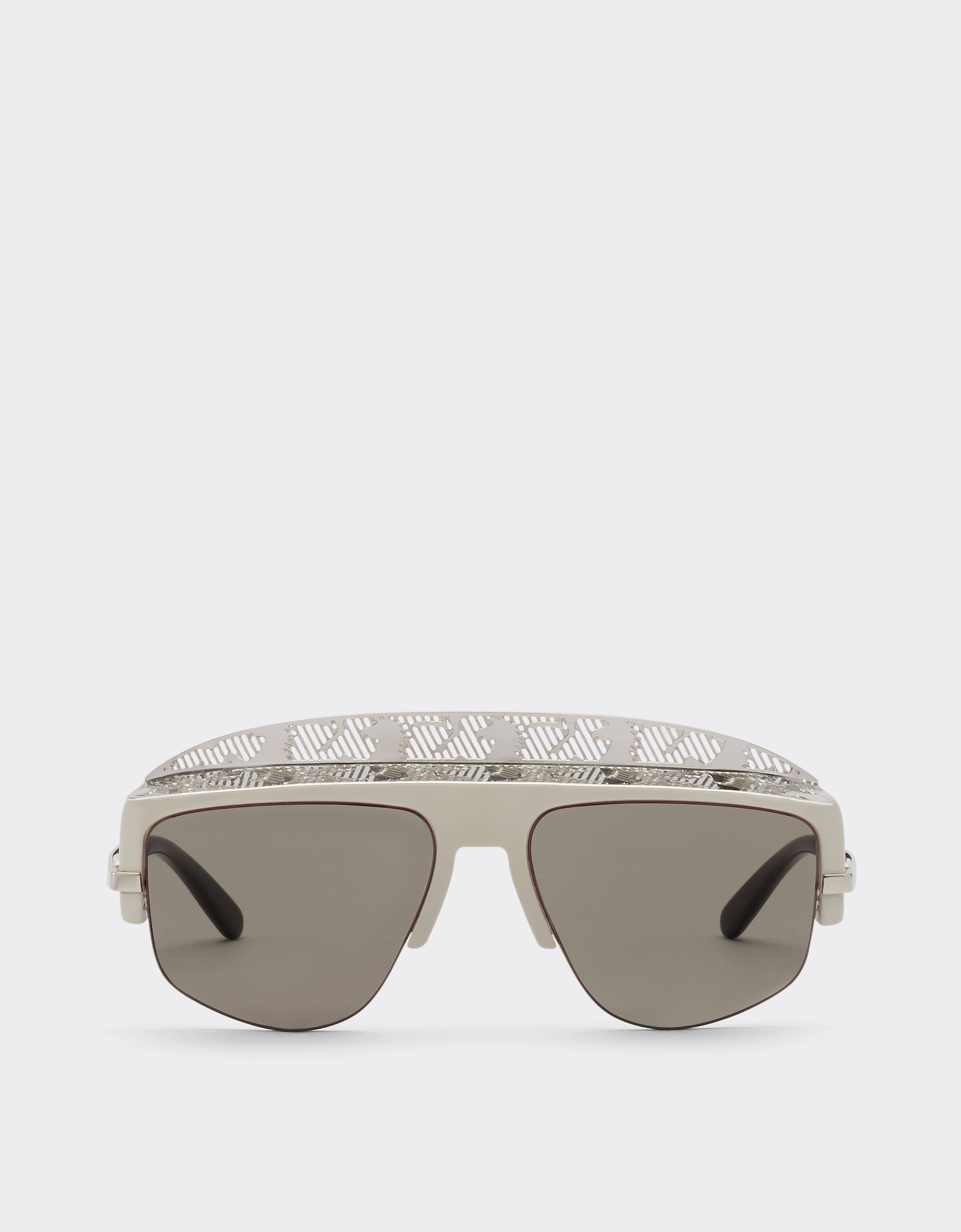Ferrari Ferrari Sonnenbrille mit silberfarben verspiegelten Gläsern Optisch Weiß F0827f