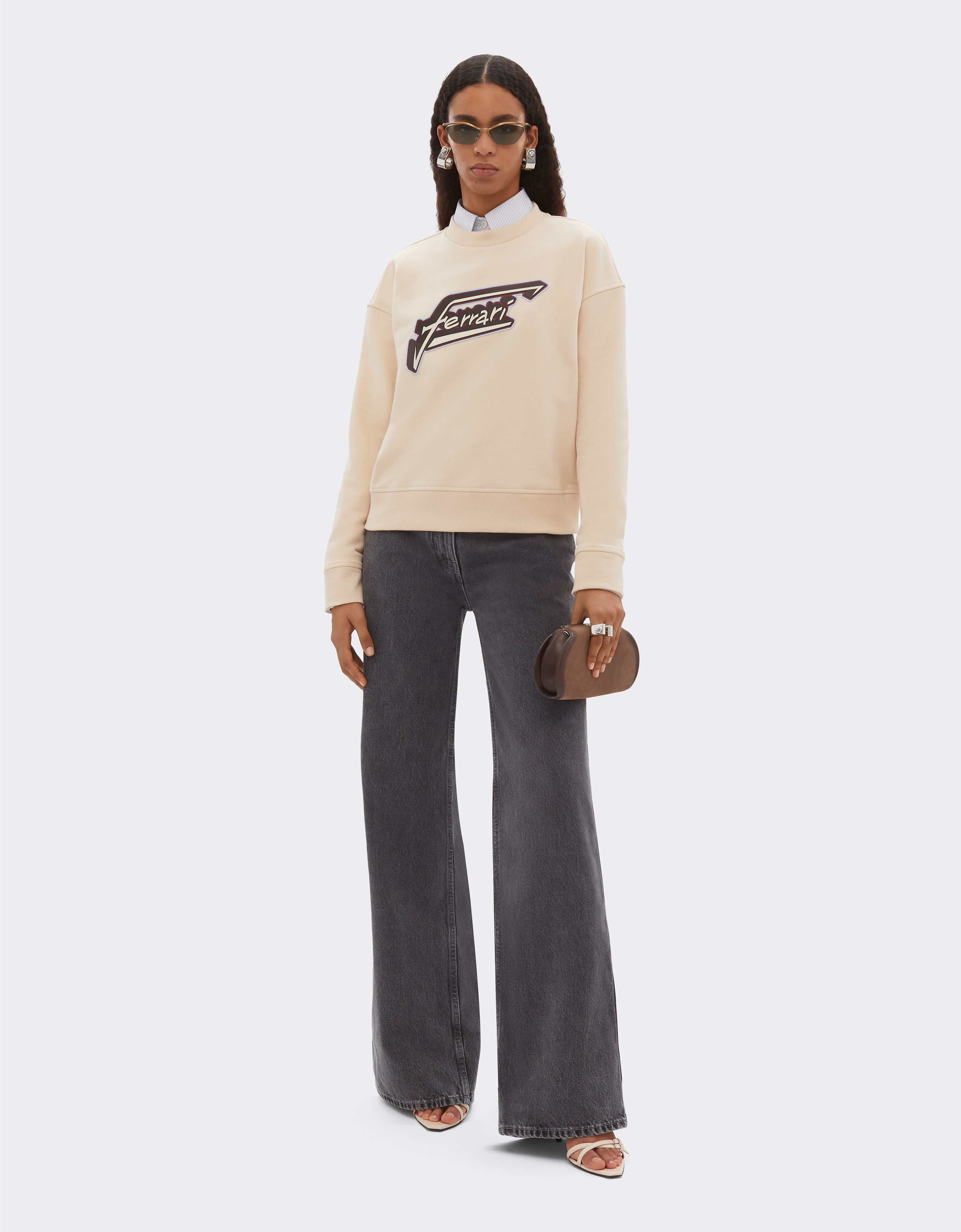 Ferrari Cotton sweatshirt with Ferrari patch Powder Pink 50826f