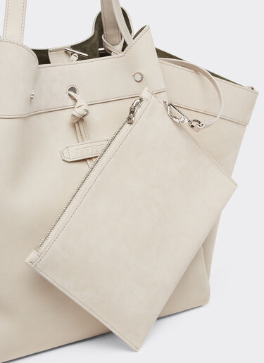 Ferrari Large tote bag in nubuck leather Ecru 22298f