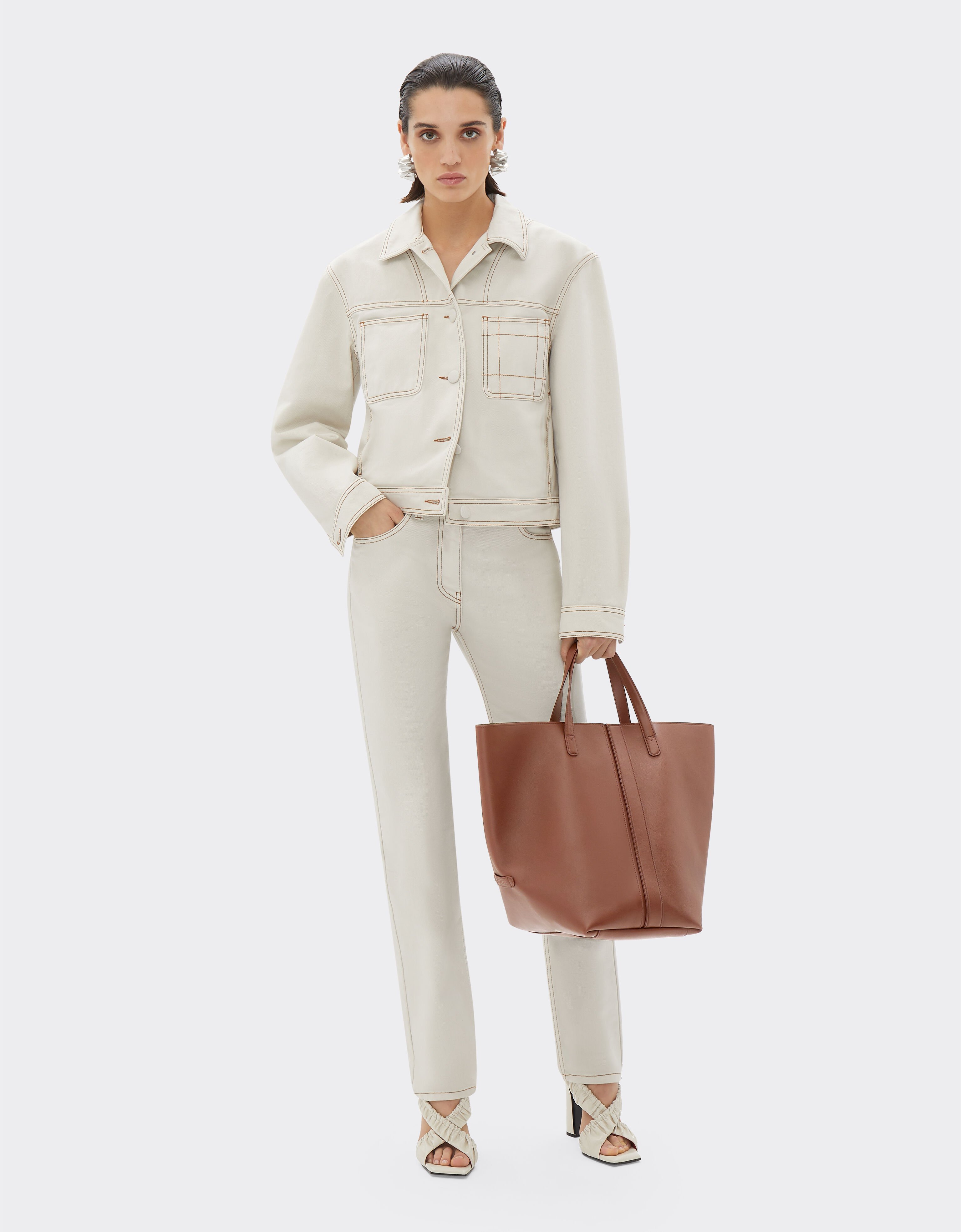 Ferrari Tote Tasche aus glattem Nappaleder Lederfarben 21979f
