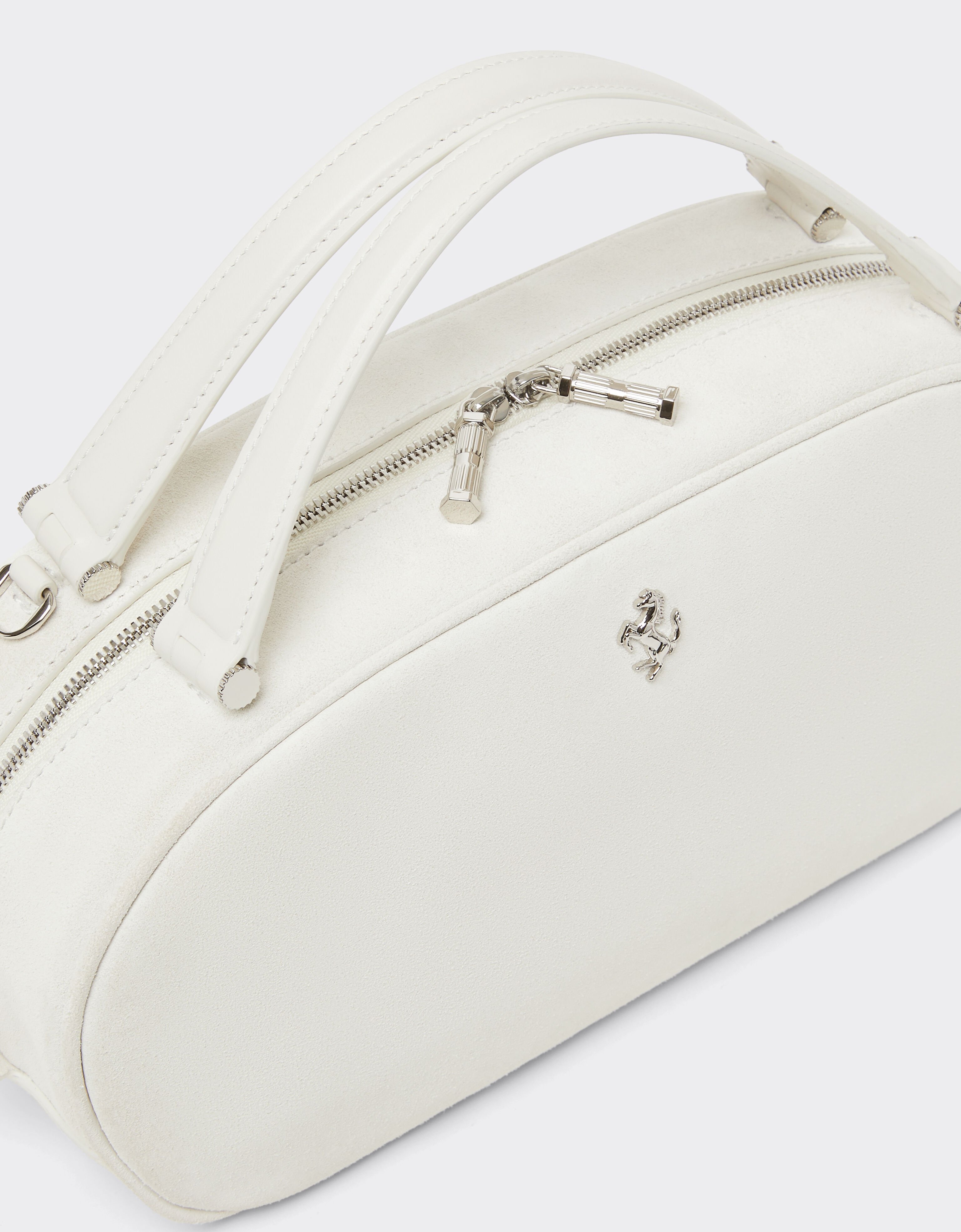 Ferrari Ferrari Dino Mini Bowling Bag Soft in suede and leather Avorio 51175f