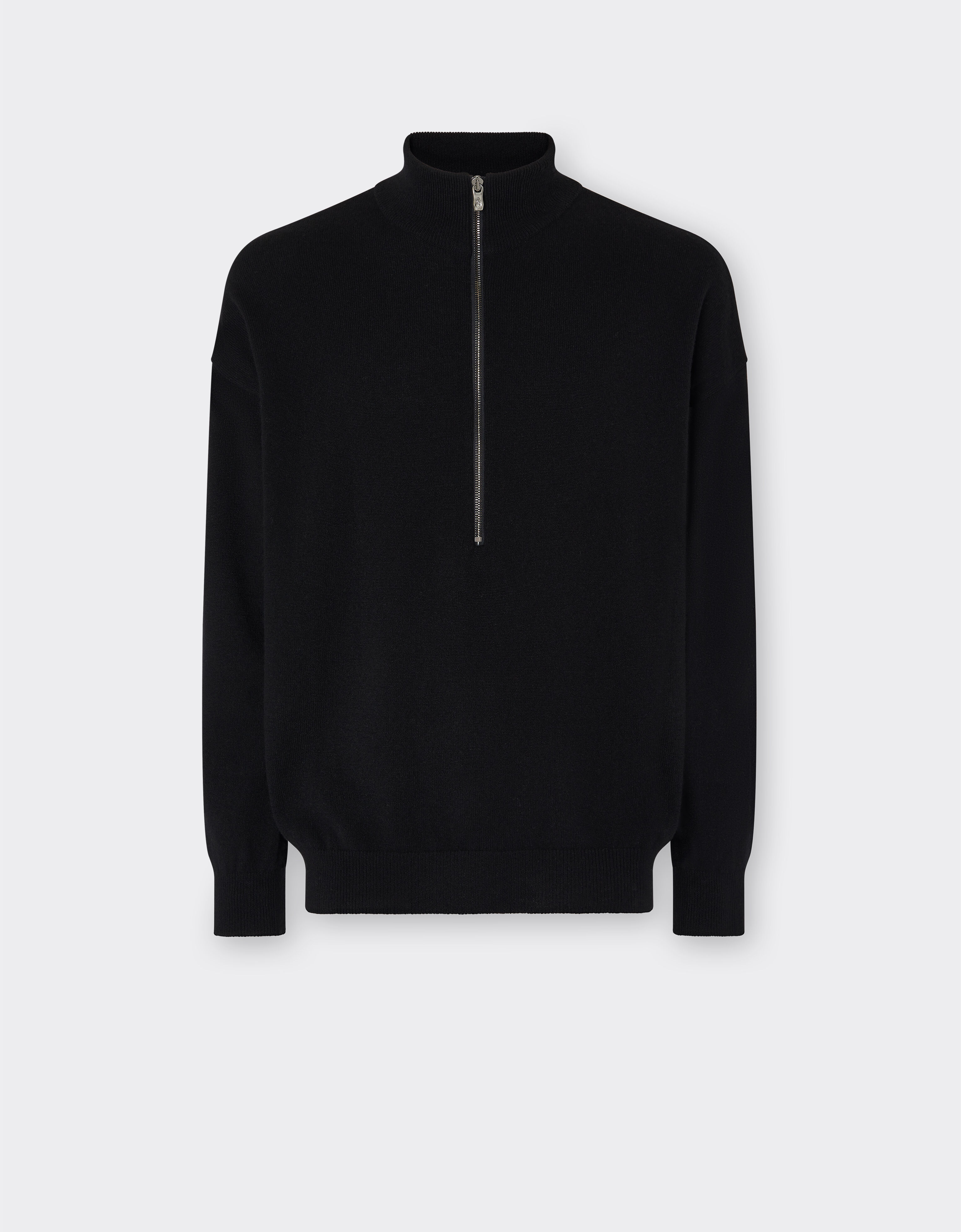 Ferrari Kaschmirpullover mit Reißverschluss Schwarz 21652f