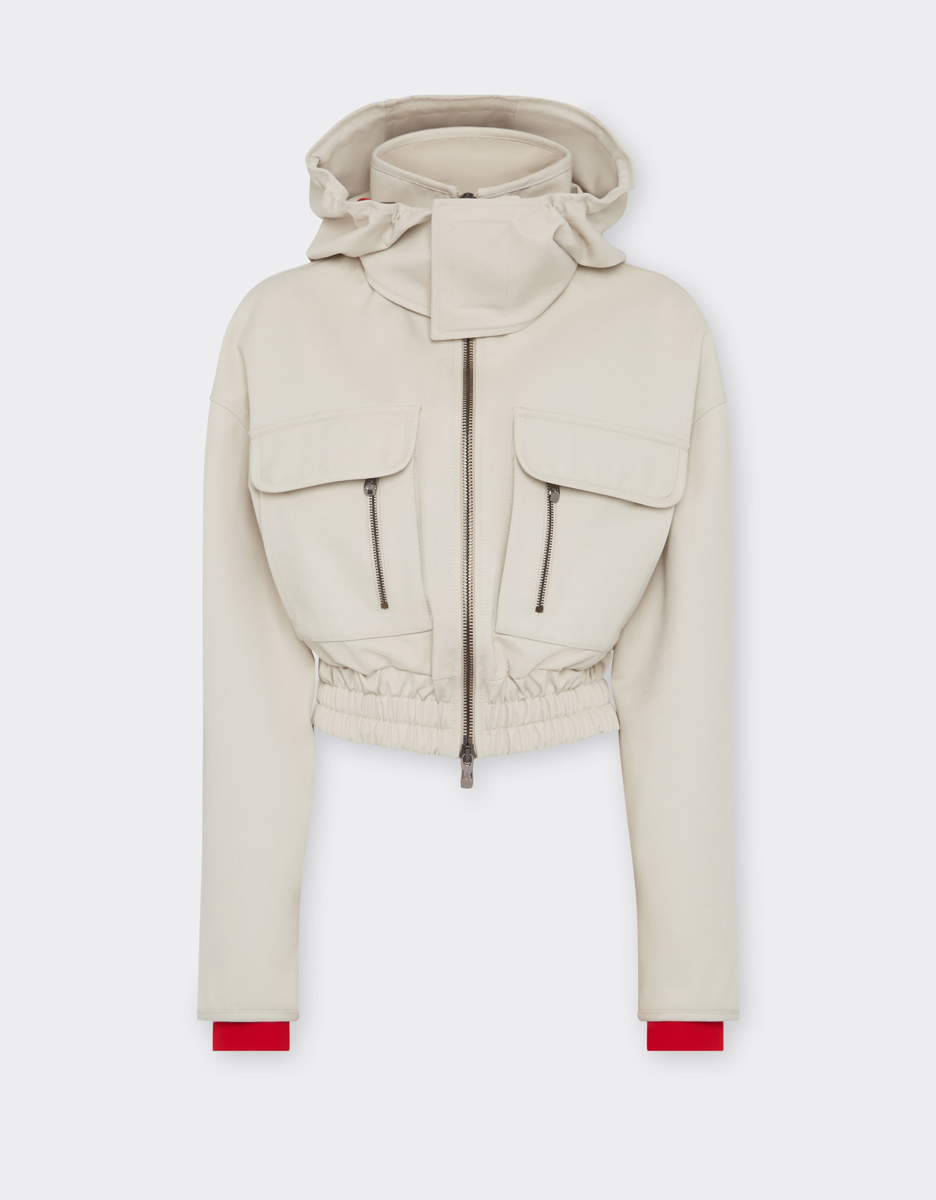 Ferrari Ferrari x Charles Leclerc cropped gabardine parka Ecru 22768f