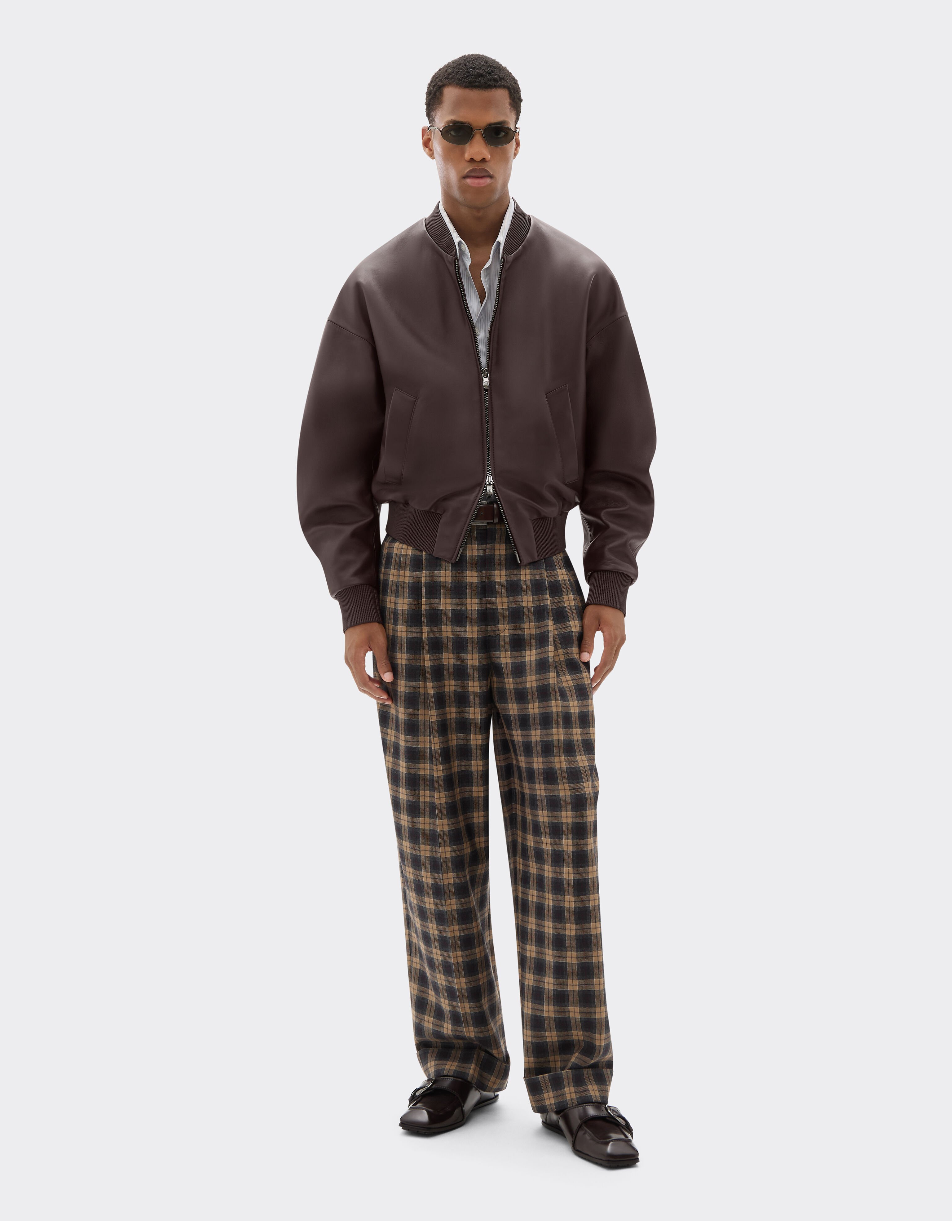 Ferrari Bomber jacket in nappa and suede Espresso 22658f