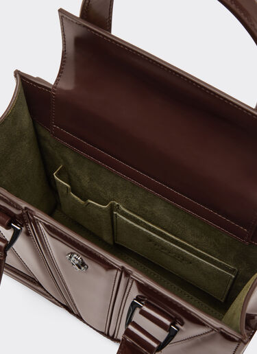 Ferrari Ferrari GT mini tote bag in glossy leather Espresso 49122f