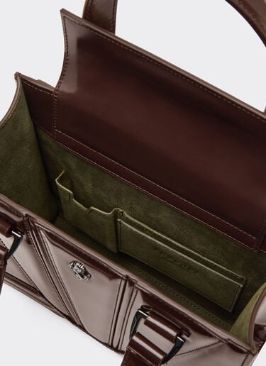 Ferrari GT mini tote bag in glossy leather Ferrari Ferrari GT mini tote bag in glossy leather Espresso 49122f
