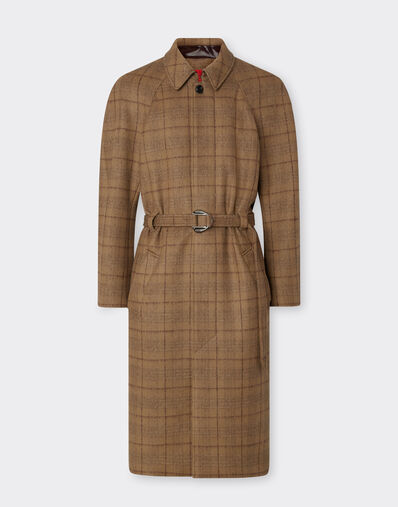 Ferrari Tartan mouliné wool coat Espresso 22591f