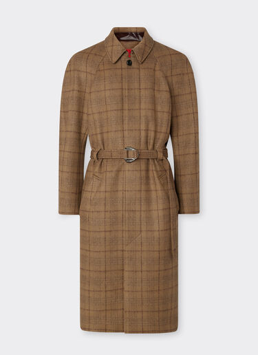 Ferrari Tartan mouliné wool coat Espresso 22591f