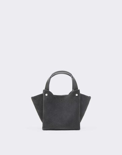 Tote Bag Mini in Pelle Scamosciata Ferrari Tote Bag Mini in Pelle Scamosciata Grigio Titano CBWTO0018YL00046f